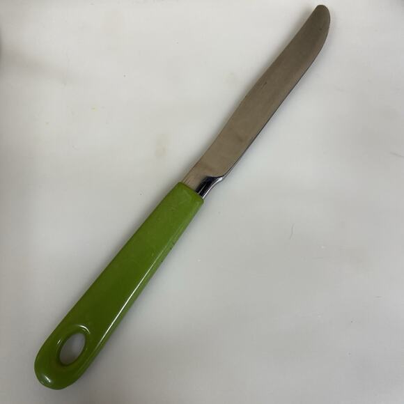 Vtg Imperial Stainless Flatware Spoons 1971 Avocado Green Mcm USA 8 Pc - Picture 5 of 9